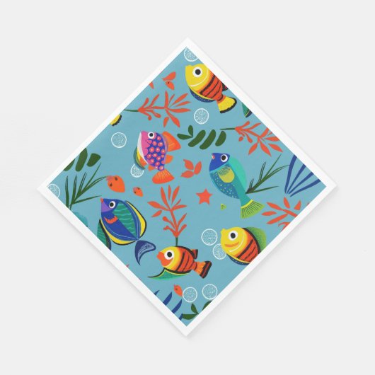 Kleurrijk Tropisch Vis Onderwaterpatroon Servet (Hoek)