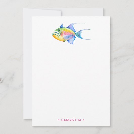 Kleurrijk Tropisch Vis Persoonlijk Briefpapier Notitiekaartje (Voorkant)