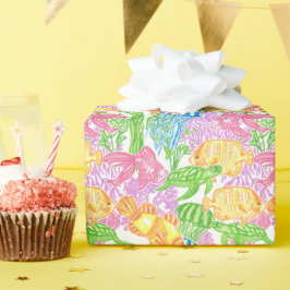 Kleurrijk tropisch vispatroon cadeaupapier