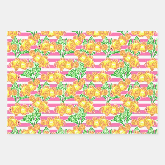 Kleurrijk tropisch vispatroon inpakpapier vel (Voorkant 3)