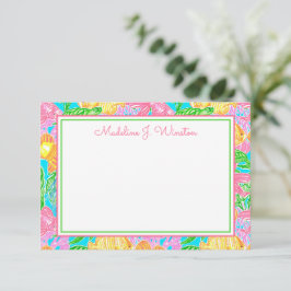 Kleurrijk tropisch vispatroon notitiekaartje