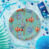 Kleurrijk tropisch vispatroon papieren bordje (Feest)