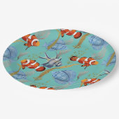Kleurrijk tropisch vispatroon papieren bordje (Gekanteld)