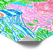 Kleurrijk tropisch vispatroon poster (Hoek)