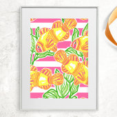 Kleurrijk tropisch vispatroon poster