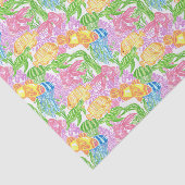 Kleurrijk tropisch vispatroon tissuepapier (Detail)