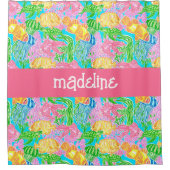 Kleurrijk Tropisch Vissen Patroon Gepersonaliseerd Douchegordijn (Voorkant)