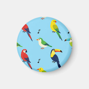 Kleurrijk Tropisch Vogels Patroon Magneet