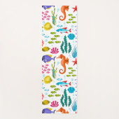 Kleurrijk tropisch zeeleven en dierenpatroon yogamat (Voorkant)