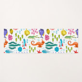 Kleurrijk tropisch zeeleven en dierenpatroon yogamat (Voorkant (horizontaal))