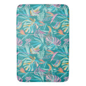 Kleurrijk tropische bloemen en bladpatroon badmat (Voorkant Verticaal)