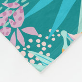 Kleurrijk tropische bloemen en bladpatroon fleece deken (Hoek)