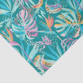 Kleurrijk tropische bloemen en bladpatroon tissuepapier (Detail)