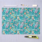 Kleurrijk tropische bloemen en bladpatroon tissuepapier (Craft)