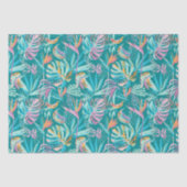 Kleurrijk tropische bloemen en bladpatroon tissuepapier (Voorkant)