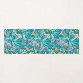Kleurrijk tropische bloemen en bladpatroon yogamat (Achterkant (horizontaal))