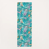 Kleurrijk tropische bloemen en bladpatroon yogamat (Voorkant)