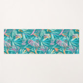 Kleurrijk tropische bloemen en bladpatroon yogamat (Voorkant (horizontaal))