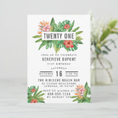 Kleurrijk Tropische Planten Eenentwintigste Verjaa Kaart (Staand voorkant)