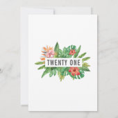 Kleurrijk Tropische Planten Eenentwintigste Verjaa Kaart (Achterkant)