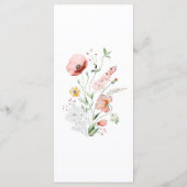 Kleurrijk Trouwmenu met Wilde Bloemenweide Menu (Achterkant)