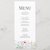 Kleurrijk Trouwmenu met Wilde Bloemenweide Menu (Voorkant)