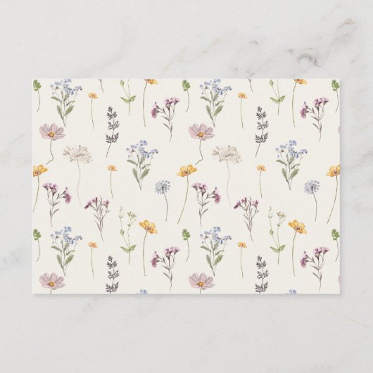 Kleurrijk trouwtemplate met wilde bloemen Huwelijk Informatiekaartje (Achterkant)