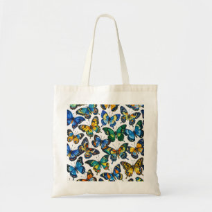 Kleurrijk Tuinpatroon met Vlinders Tote Bag