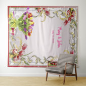 Kleurrijk Tulp Bloem Bruiloft Foto Achtergrond Wandkleed (In Situ (horizontaal))