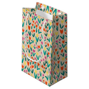 Kleurrijk tulp patroon Cute bloem lente Klein Cadeauzakje