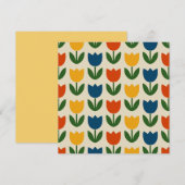 Kleurrijk Tulp Patroon Kaart (Voorkant / Achterkant)