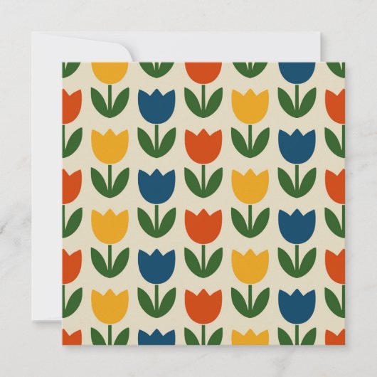 Kleurrijk Tulp Patroon Kaart (Voorkant)
