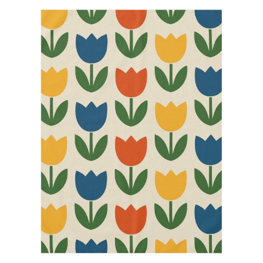 Kleurrijk Tulp Patroon Tafelkleed (Voorkant)