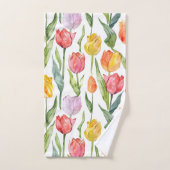 Kleurrijk tulpenveldpatroon bad handdoek (Handdoek)