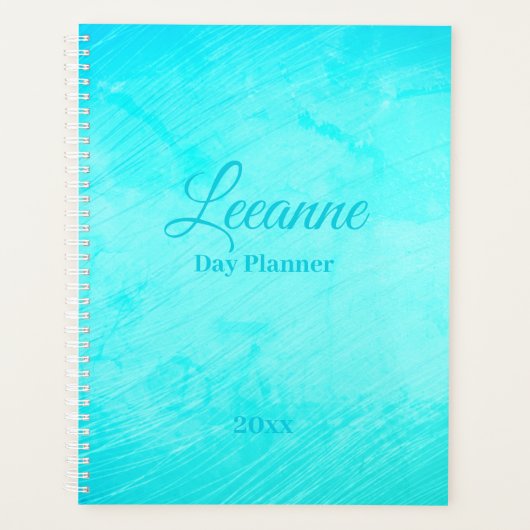 Kleurrijk turquoise blauw aquarel  planner (Voorkant)