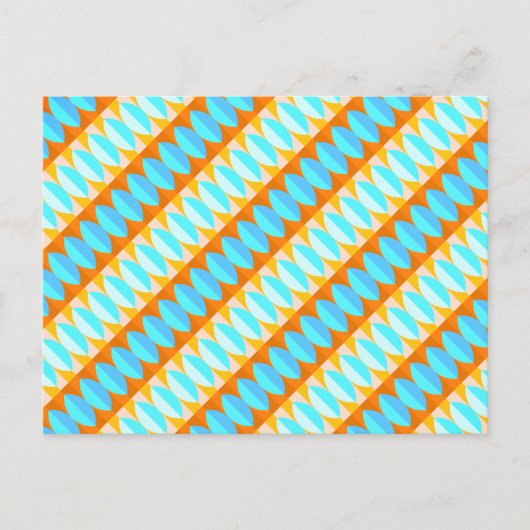 Kleurrijk Turquoise Blauw Oranje Geel Patroon Briefkaart (Voorkant)