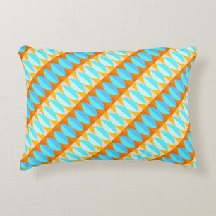 Kleurrijk Turquoise Blauw Oranje Geel Patroon Decoratief Kussen