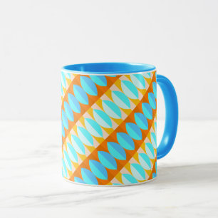 Kleurrijk Turquoise Blauw Oranje Geel Patroon Mok