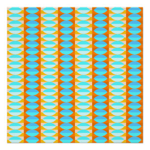 Kleurrijk Turquoise Blauw Oranje Geel Patroon Perfect Poster
