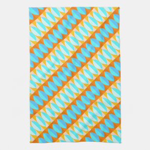 Kleurrijk Turquoise Blauw Oranje Geel Patroon Theedoek