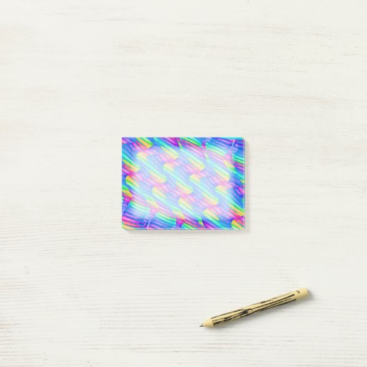 Kleurrijk Turquoise Rainbow Wave Twists Artwork Post-it® Notes (Op bureau)