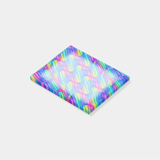 Kleurrijk Turquoise Rainbow Wave Twists Artwork Post-it® Notes (Schuin)