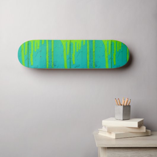 Kleurrijk turquoise skateboard (Muurkunst (Horizontaal))
