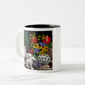 kleurrijk tweekleurige koffiemok (Voorkant links)