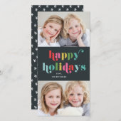 Kleurrijk Type 2 Foto Vrolijk Feestdagenkaart (Voorkant / Achterkant)