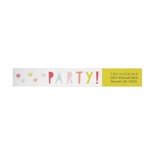 Kleurrijk Type Kinderverjaardagsfeest Retouradres (Individueel)