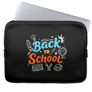 Kleurrijk typografie-ontwerp voor terug naar schoo laptop sleeve