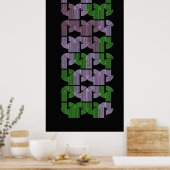 Kleurrijk U-doolhof Geometrisch Patroonontwerp Poster (Keuken)