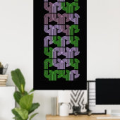 Kleurrijk U-doolhof Geometrisch Patroonontwerp Poster (Thuiskantoor)