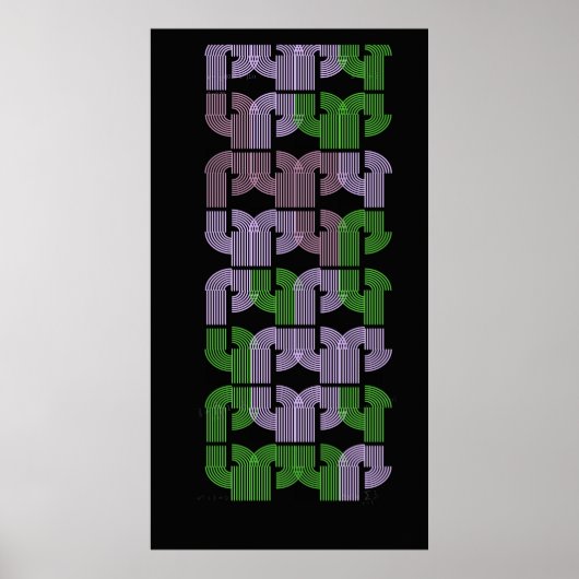 Kleurrijk U-doolhof Geometrisch Patroonontwerp Poster (Voorkant)